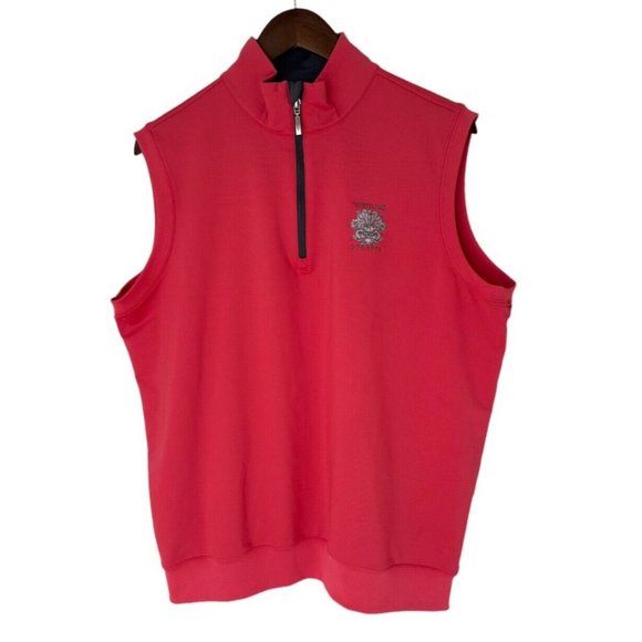 Carnoustie - Whistling Straits Embroidered Mens Medium Pink Quarter Zip Vest‎ - Picture 1 of 7